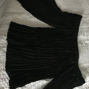 Black pleated off the shoulder top